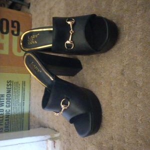 FAUX LEATHER Platform Mules